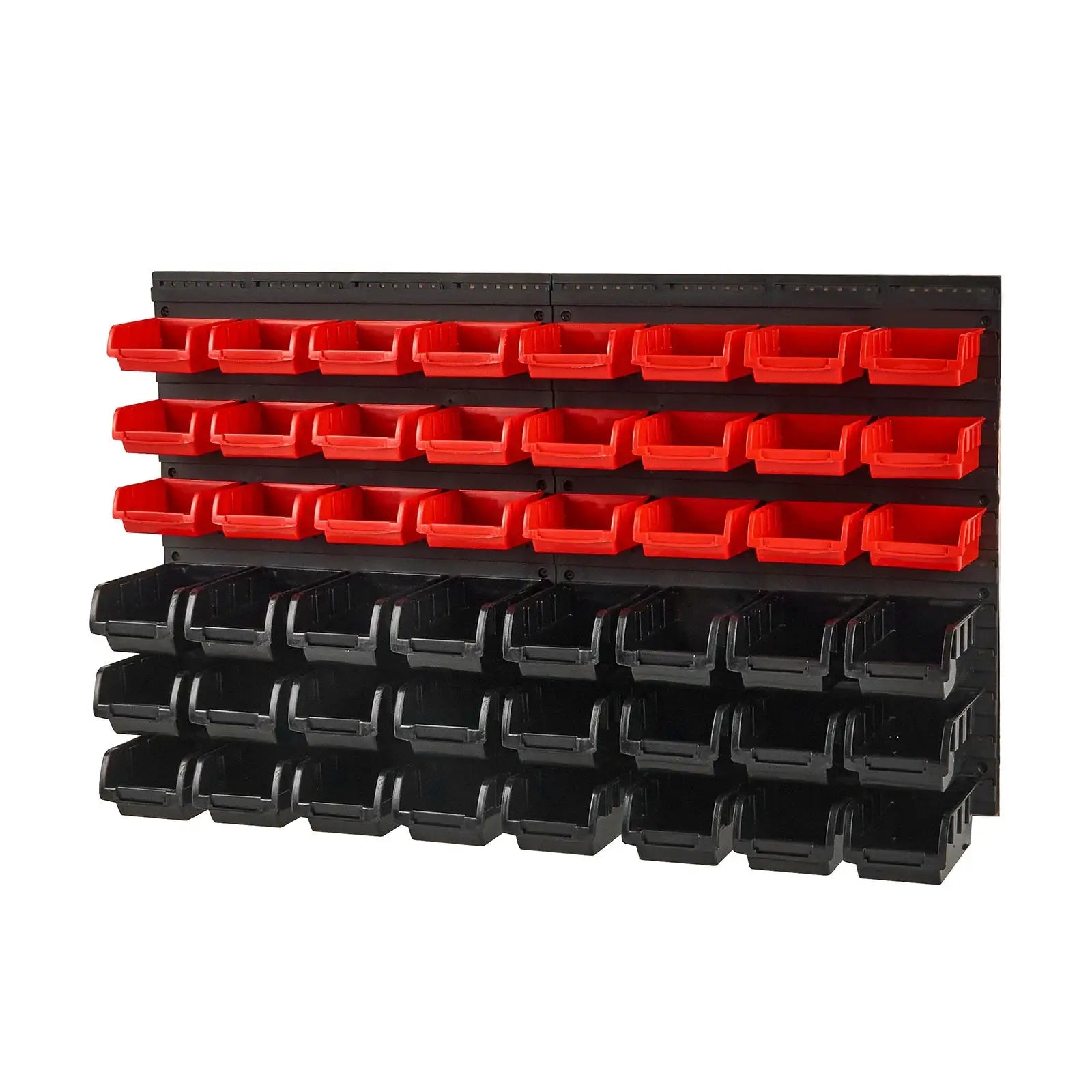 SucceBuy 48 Piece Wall Mounted Parts Storage Bins System for Garage Tools Nuts Bolts Screws Nails