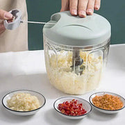Manual Meat Mincer And Garlic Chopper With Rotating Blades For Vegetables Onions And Garlic 500ml And 900ml Capacity
