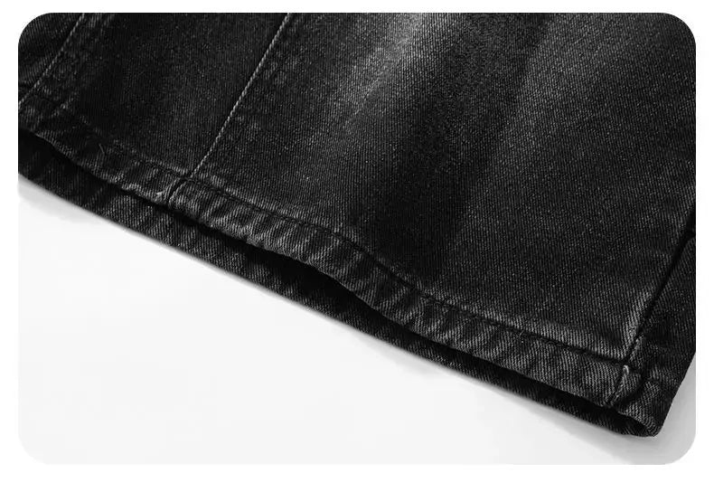 Men's black denim shorts by Simples Market for casual streetwear style