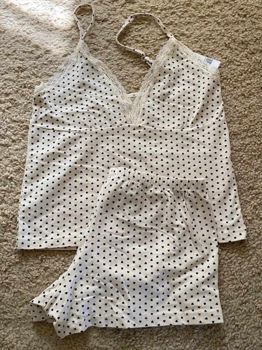 Strawberry Print Vest And Shorts Set For Women Eyelet Bow Tank Top