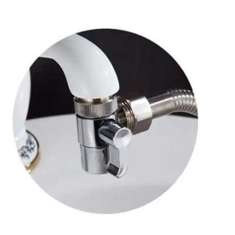 Chrome handheld bidet sprayer with hose and holder for toilet use