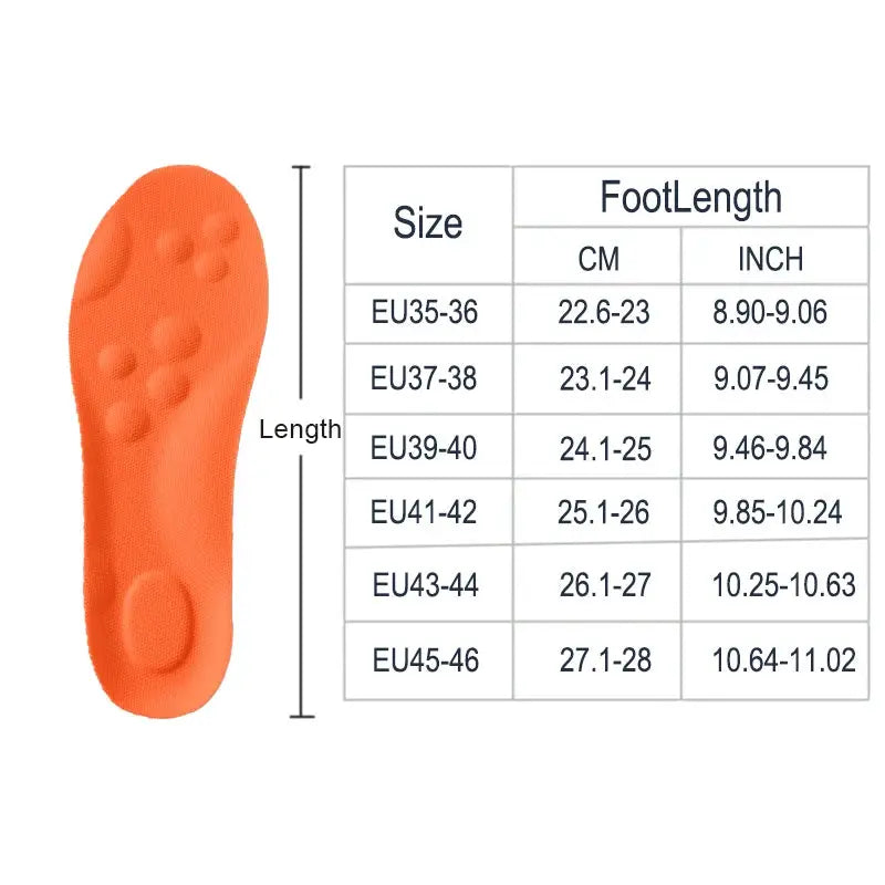 Latex Sport Insoles With Elasticity Arch Support Orthotic Cushioned Insole For Breathable Odor Control Shock Absorption