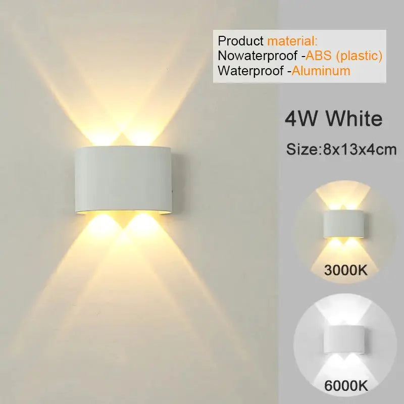LED Wall Sconces Modern Indoor Outdoor Lamp White Up Down Wall Mount Lights For Living Room Hallway Bedroom Decor