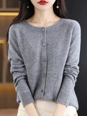Everluxe Merino Wool Cardigan For Women With One Hundred Percent Australian Merino Softness For Autumn And Winter