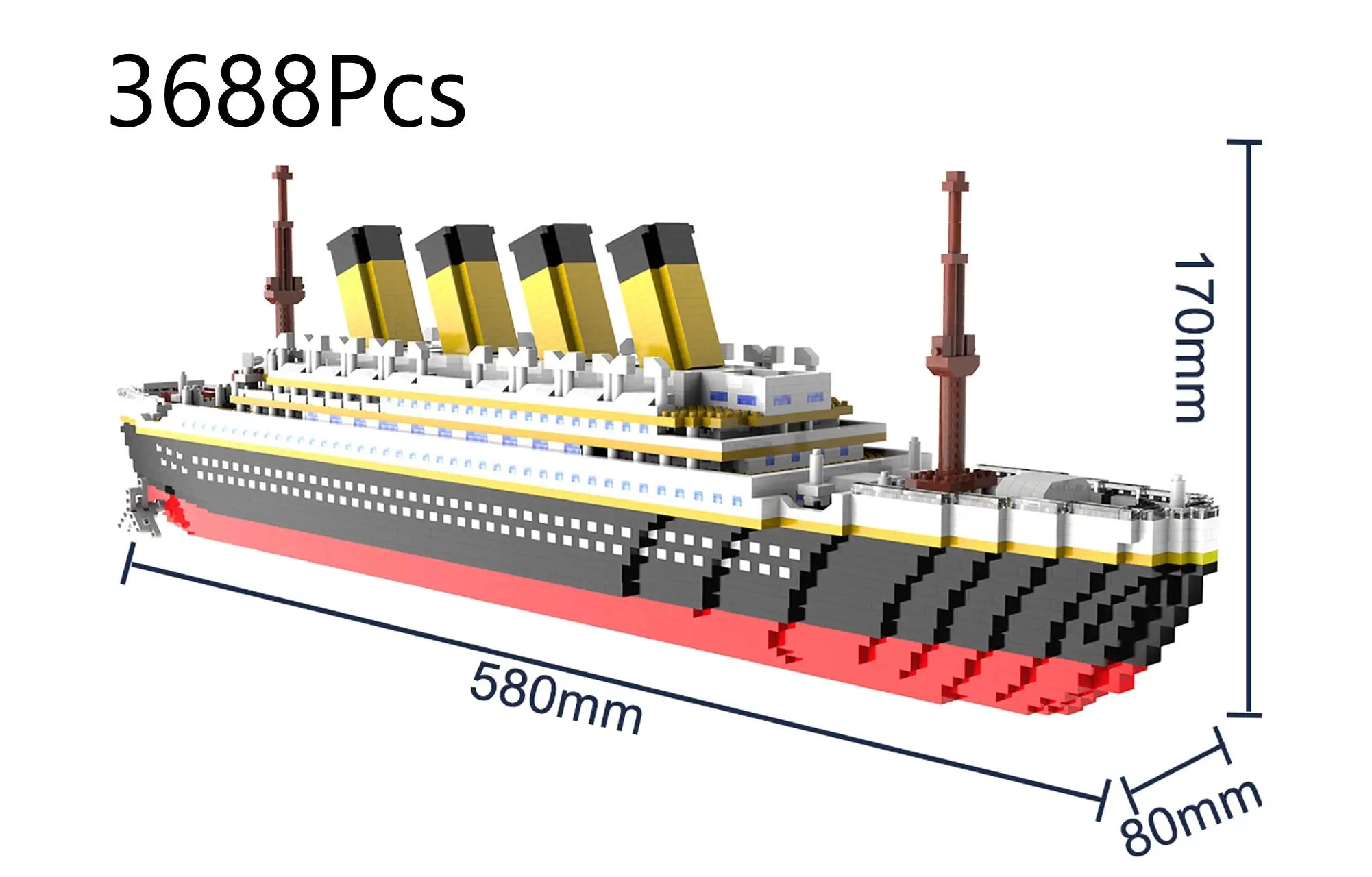 Titanic Cruise Ship Building Block Model Kit For Kids Desktop Puzzle Toy Birthday Gift For Boys And Girls
