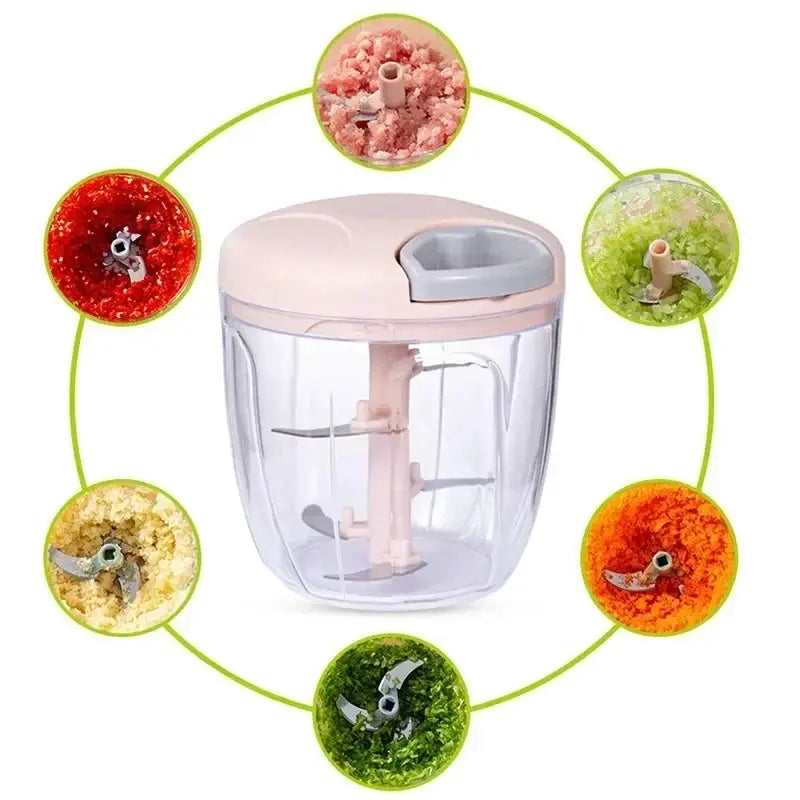 500 To 900ML Garlic Chopper Manual Rotate Vegetable Cutter Chopper Slicer Kitchen Gadget For Garlic And Vegetables
