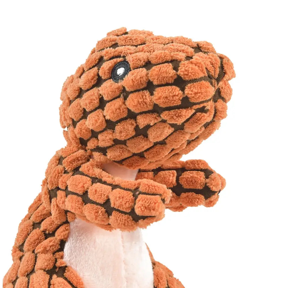 Interactive Plush Dinosaur Dog Toy for Small Dogs and Cats Durable Fleece Chew Toy