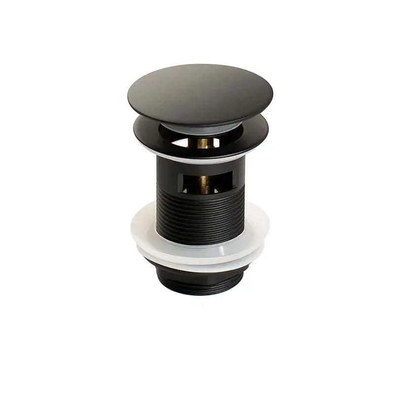 Push-down bathroom sink pop-up stopper drain in black finish by Simples Market