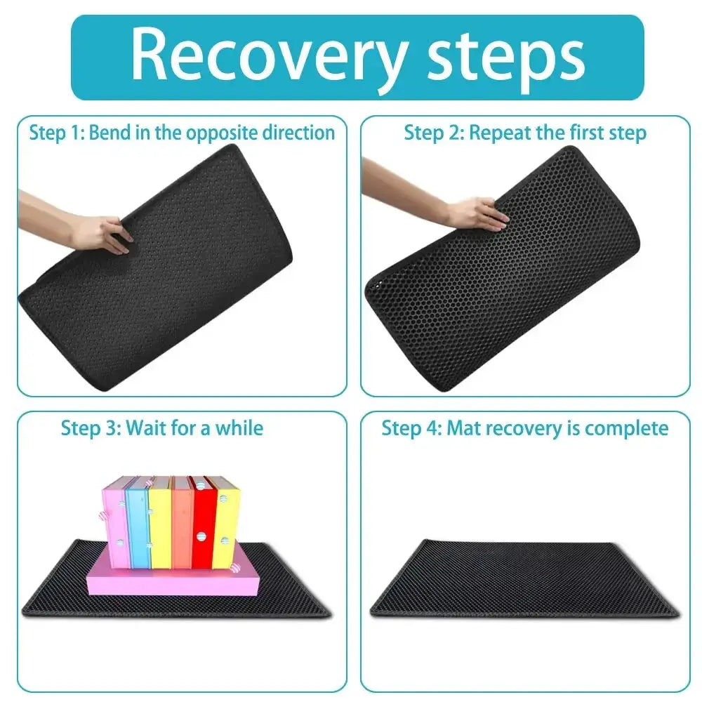 Double Layer Cat Litter Mat Waterproof Non Slip Pet Litter Box Mat Washable Bed Pad With Gift