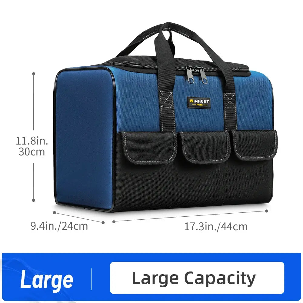 ProGear Heavy Duty Wide Mouth Tool Bag With Pockets Durable Oxford Cloth Organizer For Easy Tool Storage