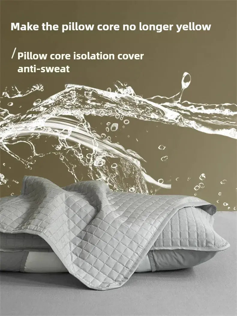 Simples Market quilted gray pillow cover with waterproof anti-mite isolation layer, 72x45 cm