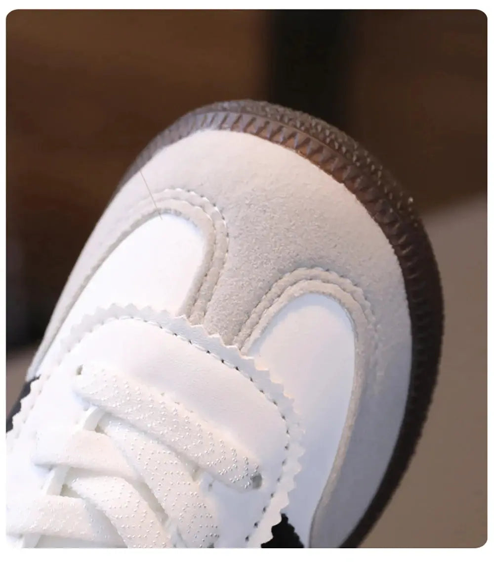 Fashion Sport Shoes For Children PU Leather Ergonomic Kids Sneakers Soft Soles Lightweight Boys Girls Tennis Shoes