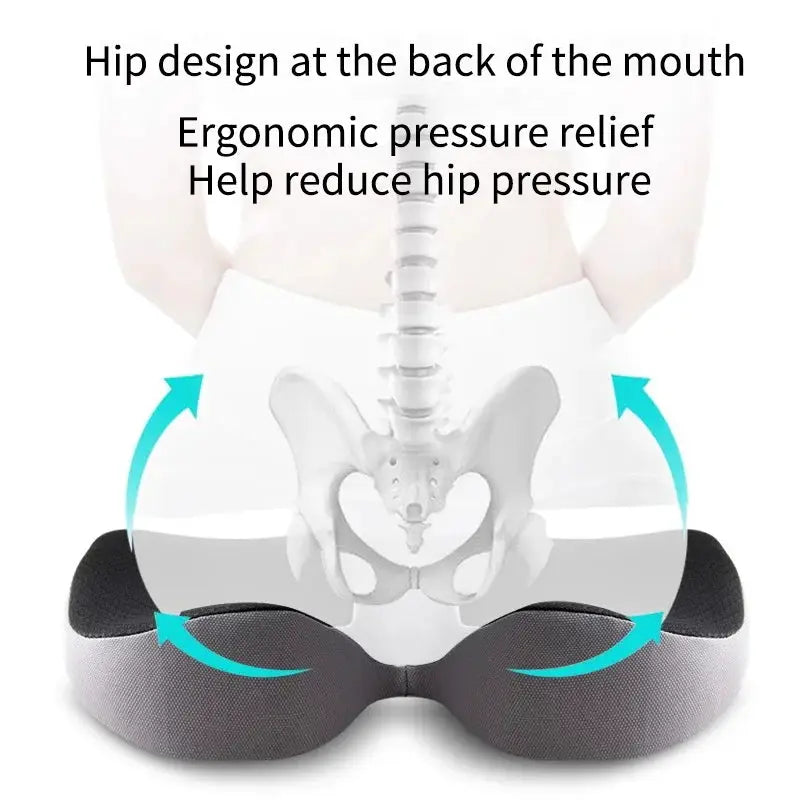 Non Slip Orthopedic Memory Foam Tailbone Cushion For Back Pain Relief Chair And Car Seat
