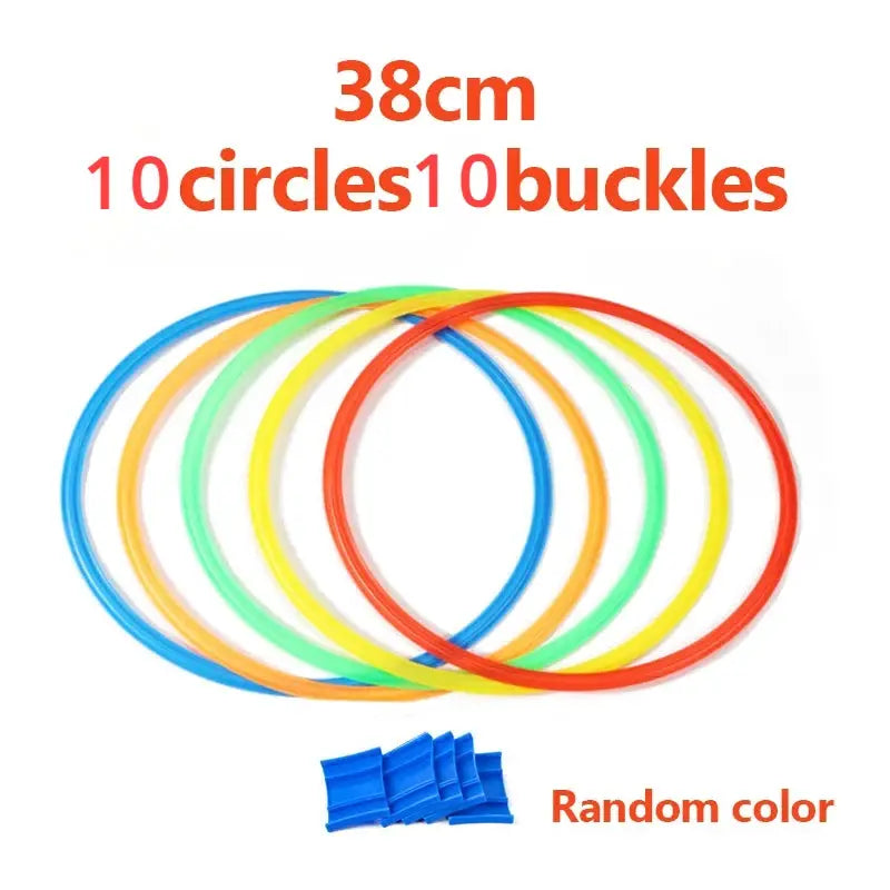 Outdoor Agility Training Lattice Jump Ring Set With 10 Hoops And 10 Connectors For Park Football Drills