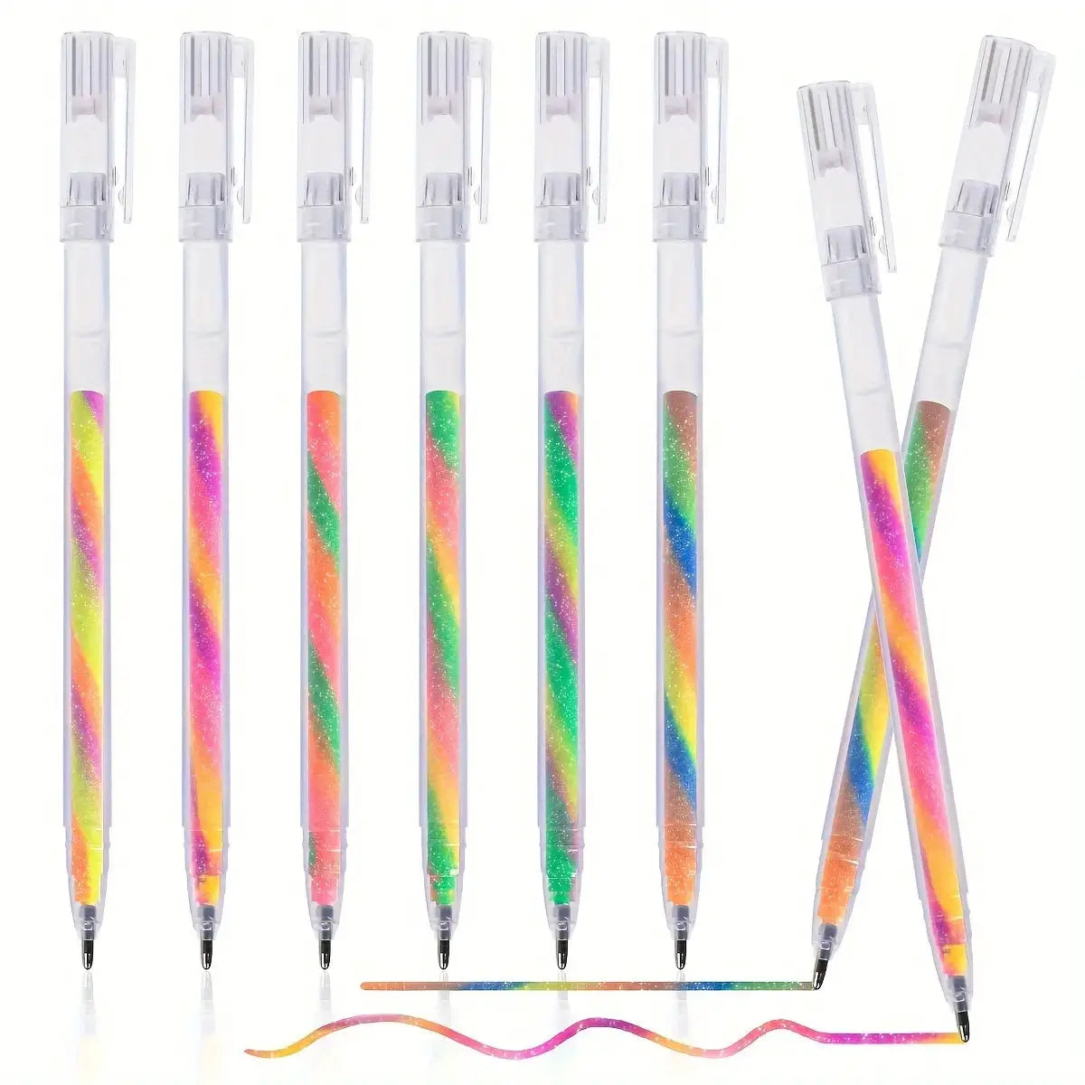 Simples Market 6pc Glitter Gel Highlighter Pens Set with 1.2mm tips in vibrant glitter colors for journaling and crafts