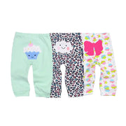 Kiddiezoom 3 Piece Baby Pants Set Cartoon Pattern 100 Percent Cotton Soft Comfortable Trousers For Boys And Girls