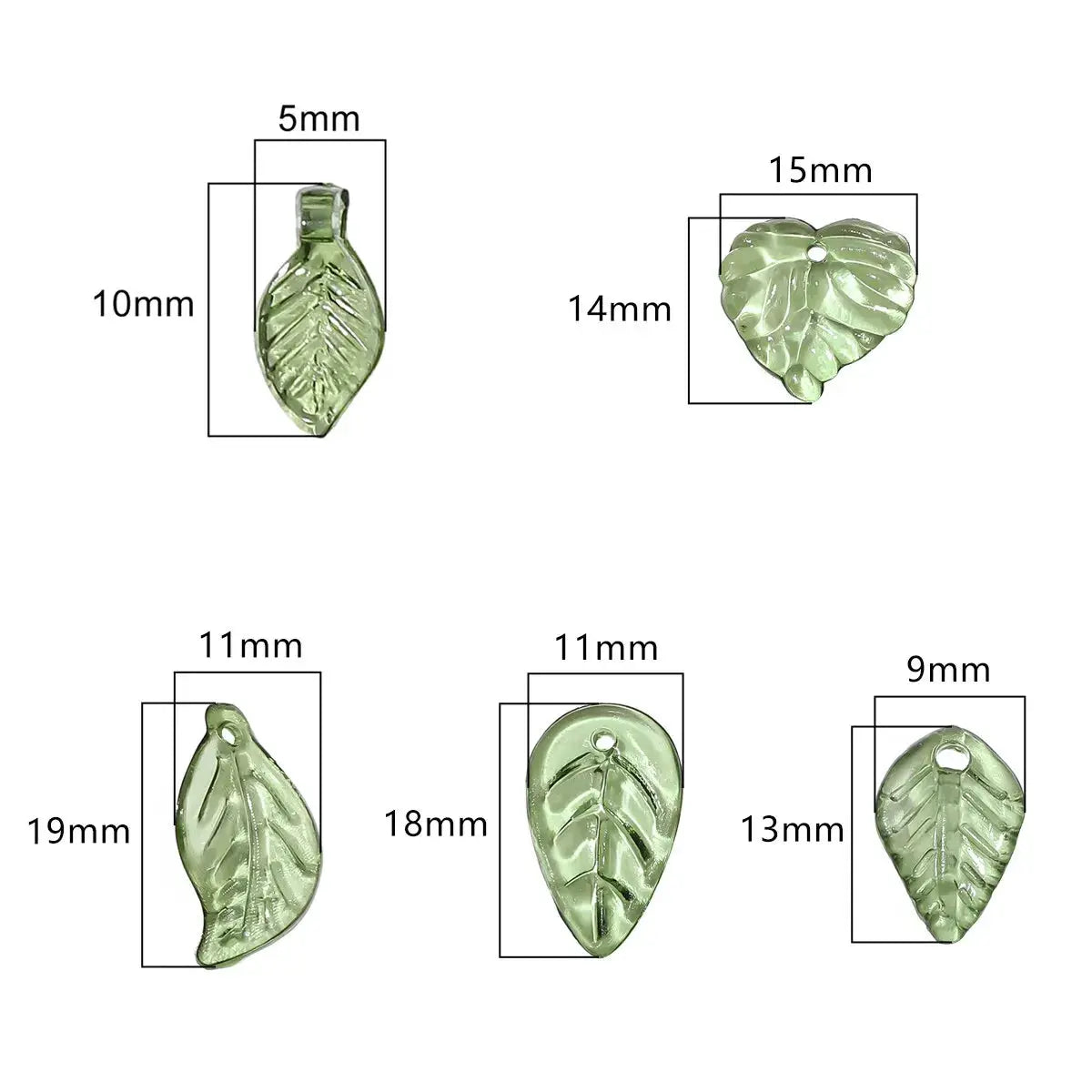 100 Pieces Acrylic Mini Tree Leaf Beads for DIY Jewelry Making Necklace and Earrings