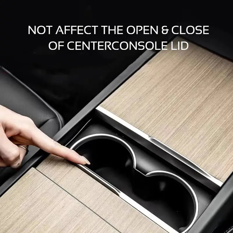 Center console cover protector sticker with wood grain finish for Tesla Model 3 Highland Y Juniper 2024–2026