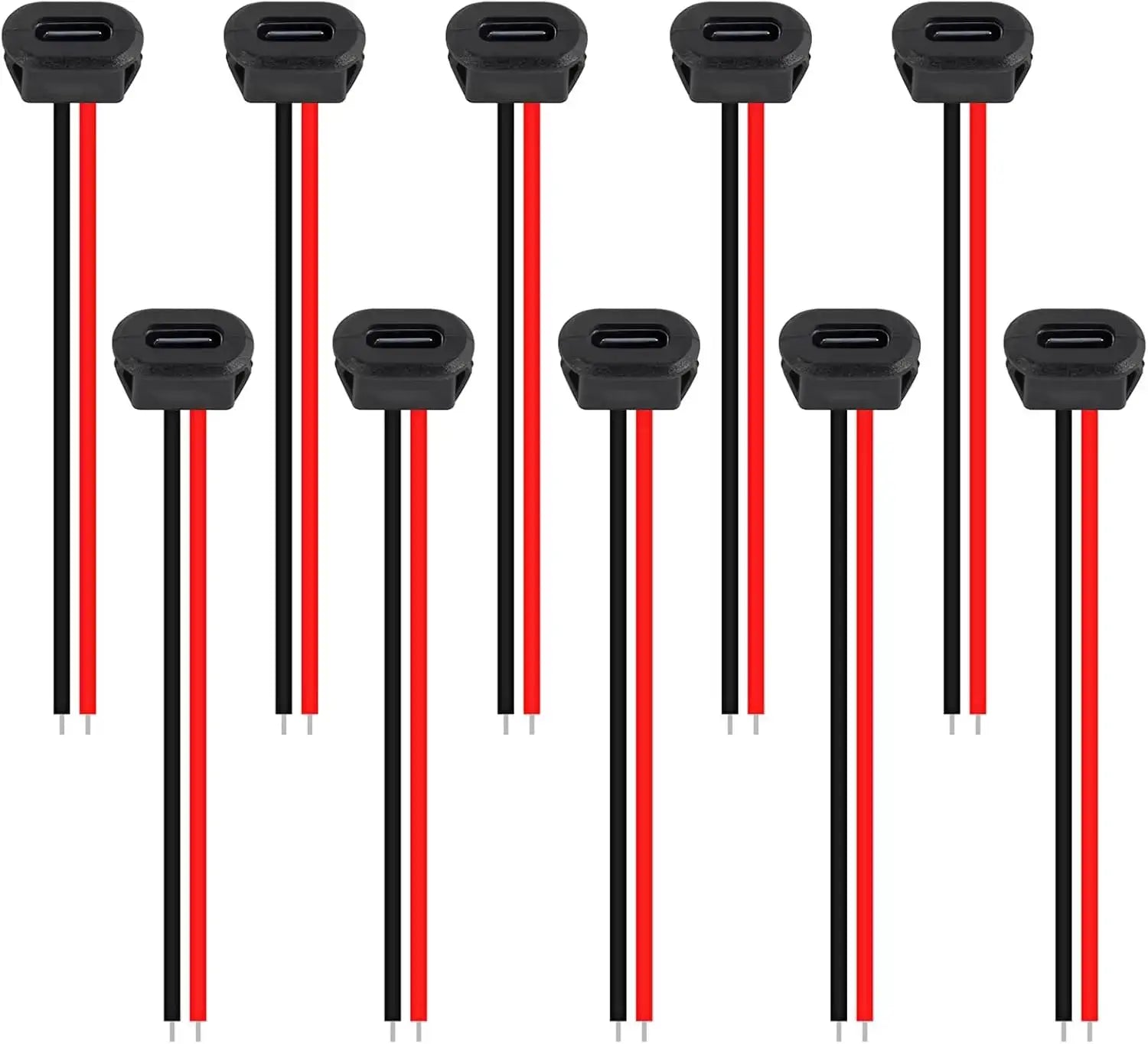 Type C Female Chassis Connector USB C Direct Crimp Jack Gold Plated Contacts Silica Gel Ring 5Pcs 10Pcs Power Cable