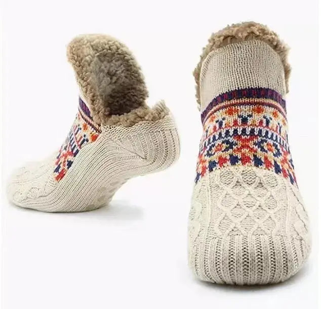CozyCloud Super Warm Winter Non Slip Floor Socks For Women And Men Velvet Coral Fleece With Silicone Grips