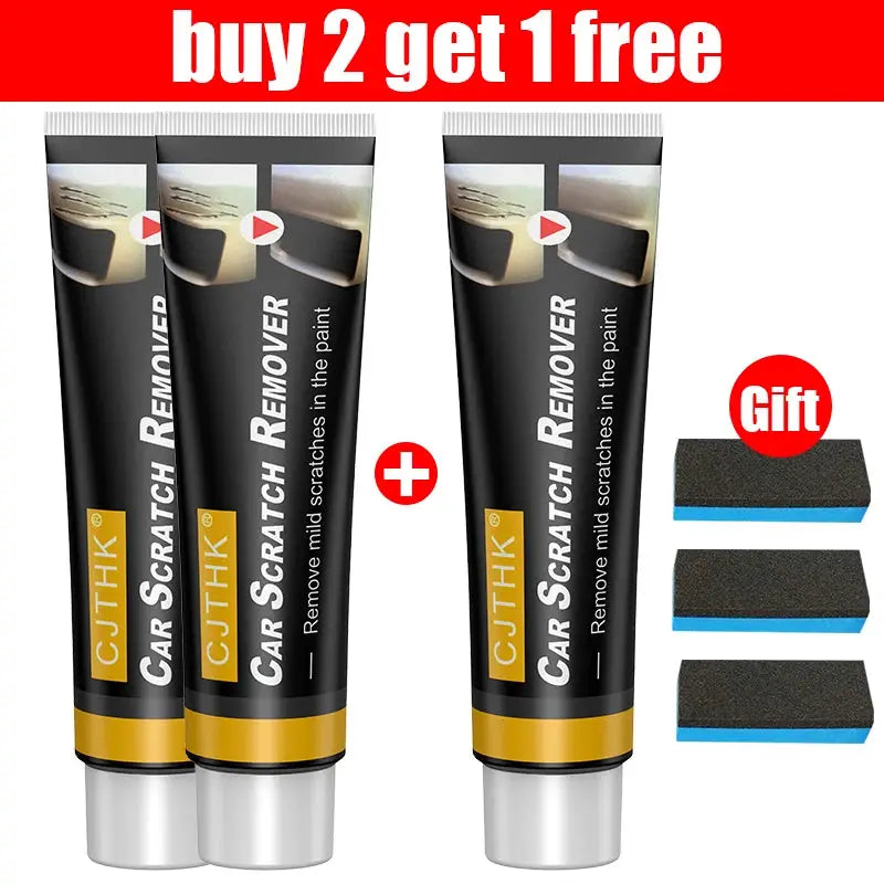 Simples Market Car Scratch Remover polishing paste with sponge; 3 tubes and 3 sponges