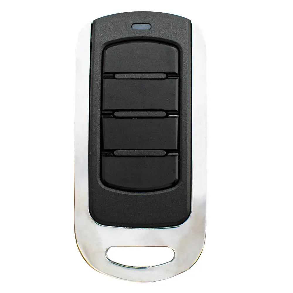 Simples Market 4-in-1 garage remote key fob, black with four buttons and silver surround