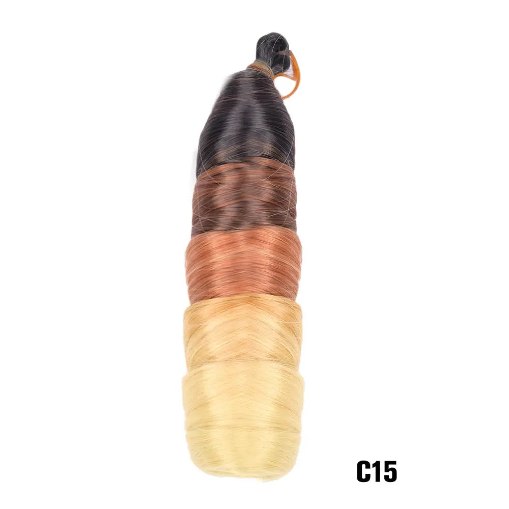 Simples Market French Curls braiding hair, 24in synthetic spiral extensions in black-to-blonde gradient