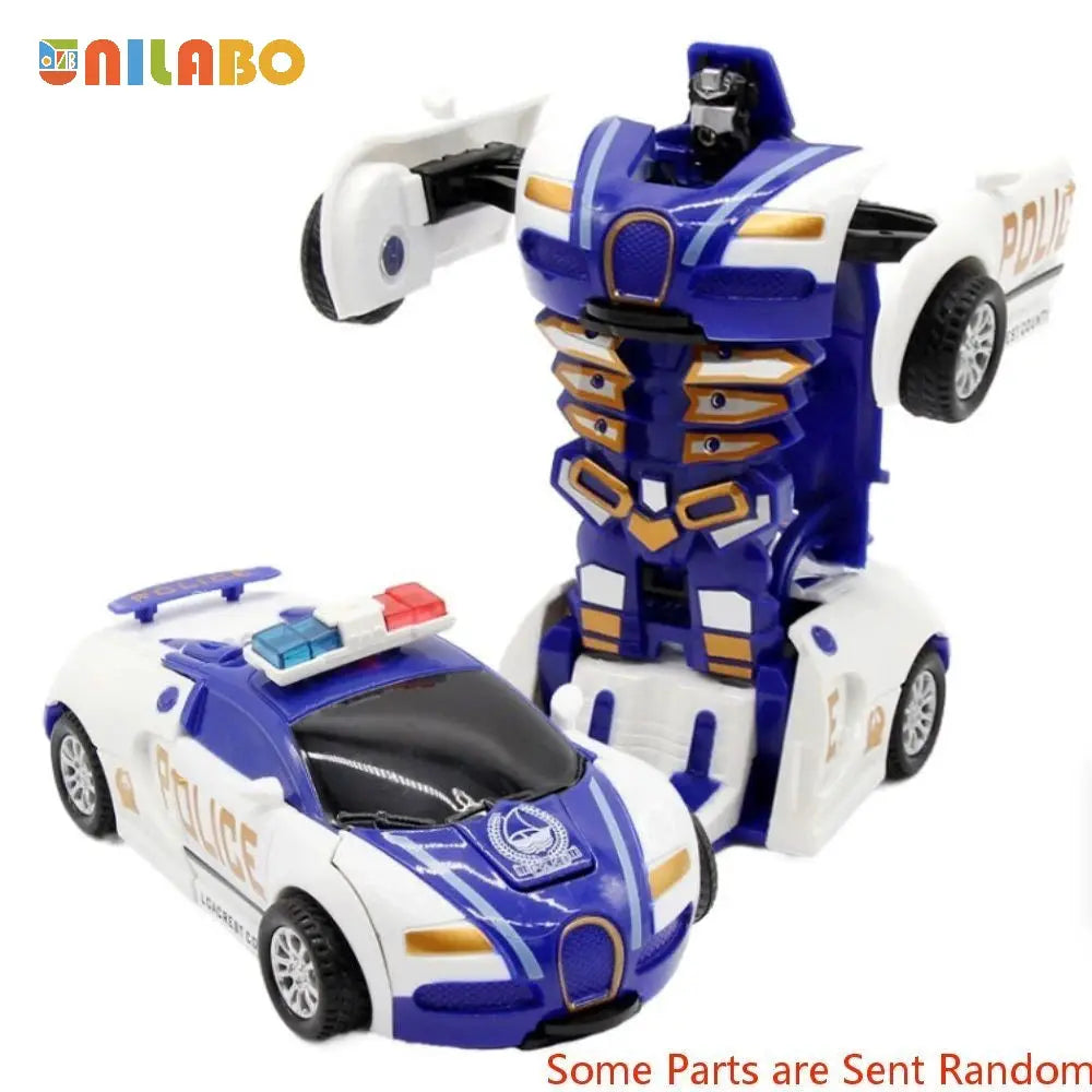 Transformable Robot Sports Car Toy No Batteries Educational Kids Gift Colorful Model Vehicle For Play Learning