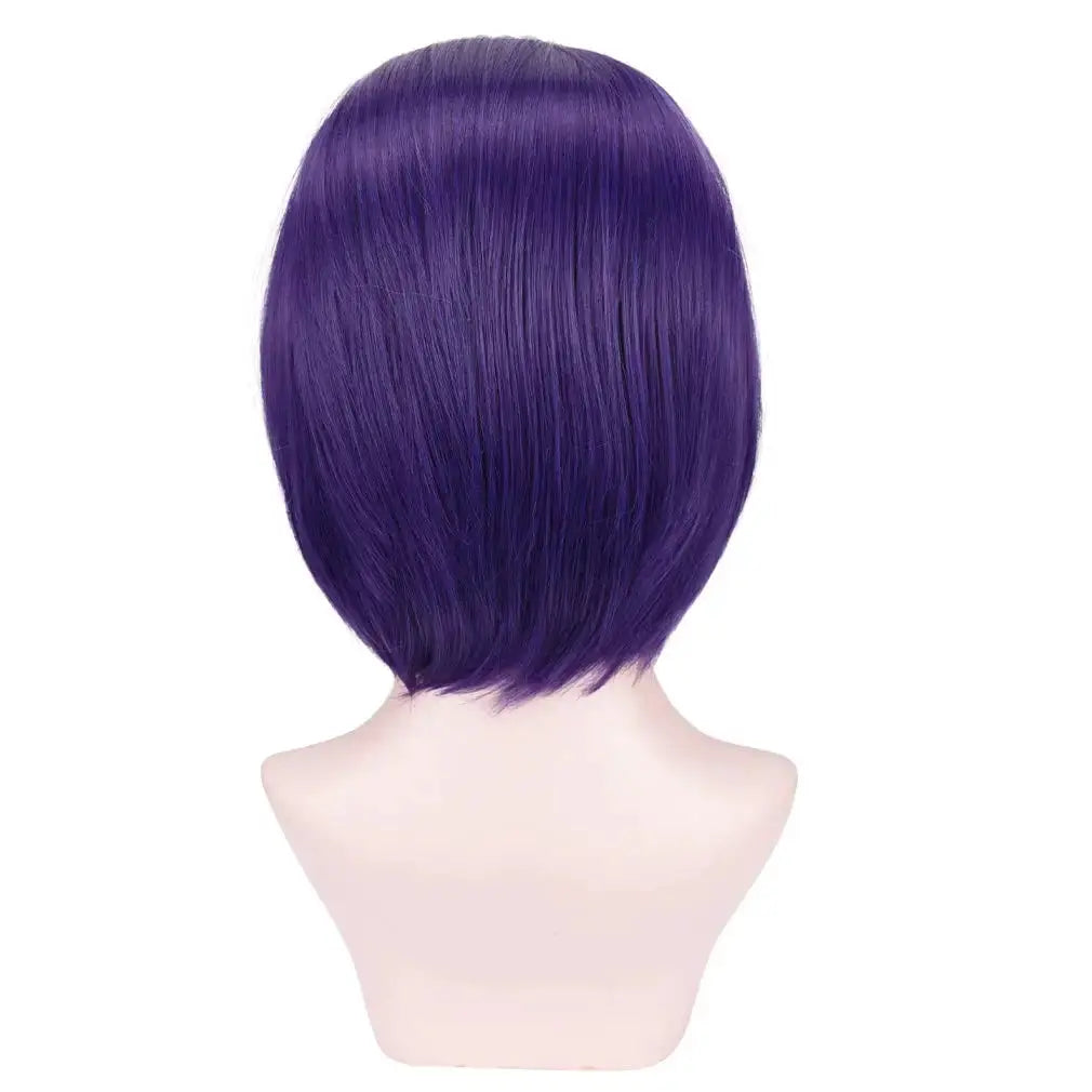 Anime Raven cosplay wig, purple short straight, heat-resistant synthetic wig