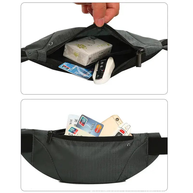 Fanny pack waist bag for men and women, lightweight waterproof breathable with card slots