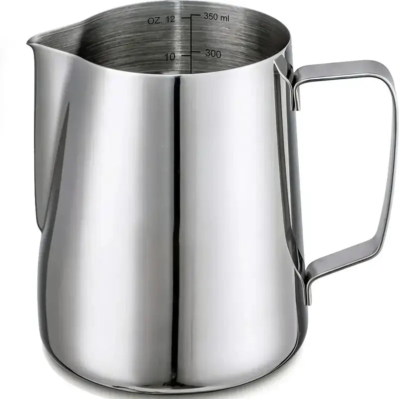 Kemorela Stainless Steel Milk Frothing Pitcher With Scale 350ml 600ml 900ml For Latte Cappuccino Espresso