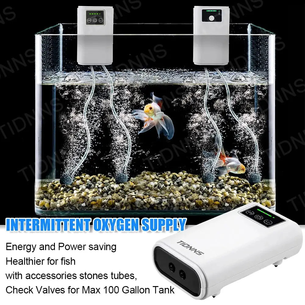 Rechargeable Aquarium Oxygen Air Pump USB Lithium Battery 6000mAh Portable Dual Use For Household And Outdoor Fishing
