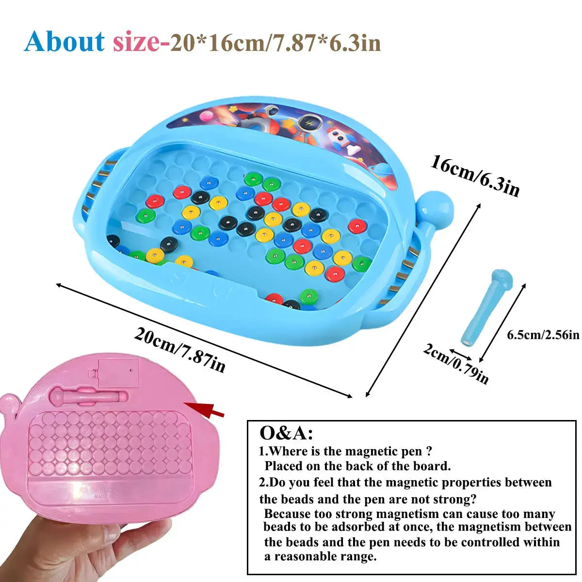 Magnetic Doodle Board For Kids Ages 3 To 8 With Pen And Beads Educational Toy Montessori Gift