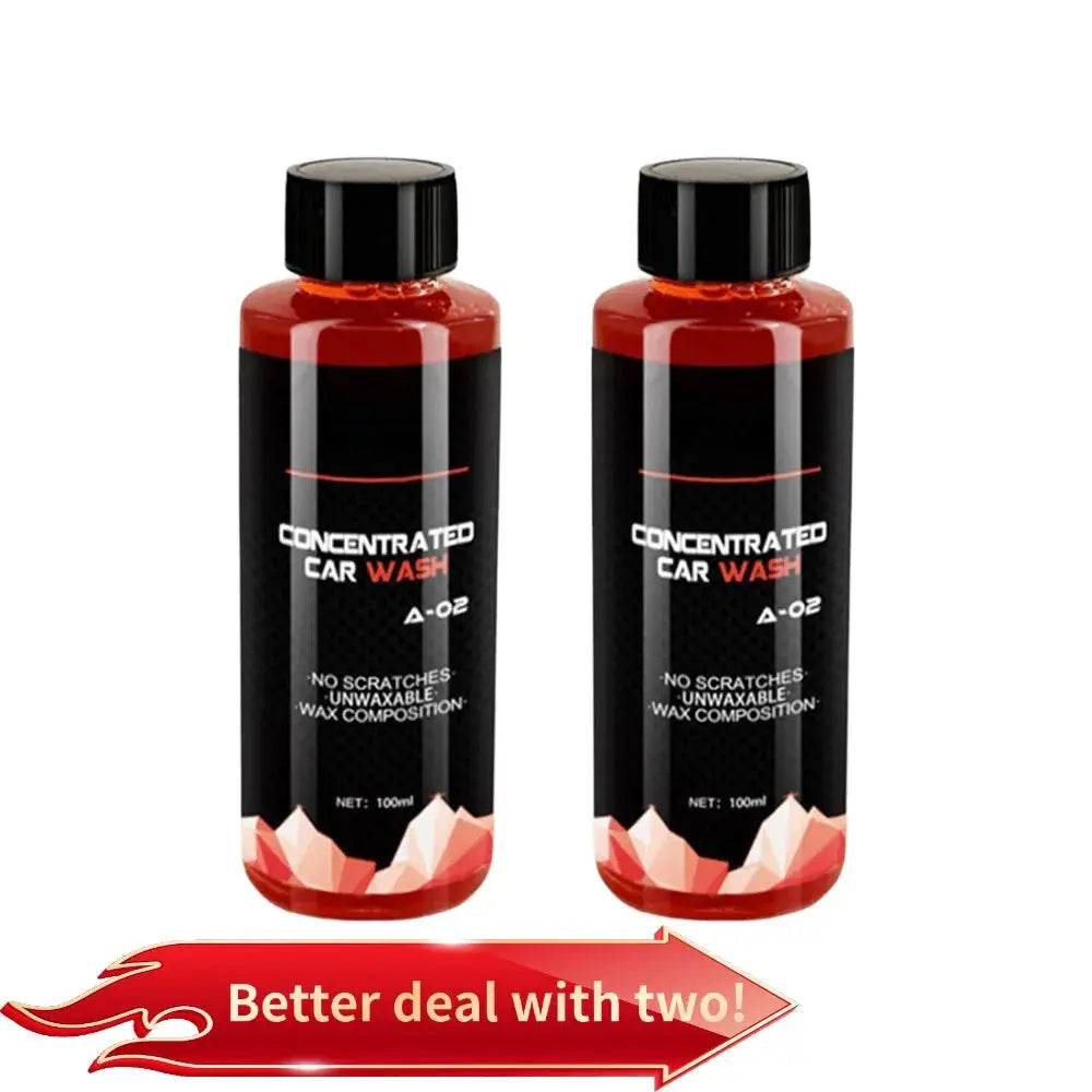 Simples Market concentrated car wash foam bottles, 2x100ml, red liquid with black labels
