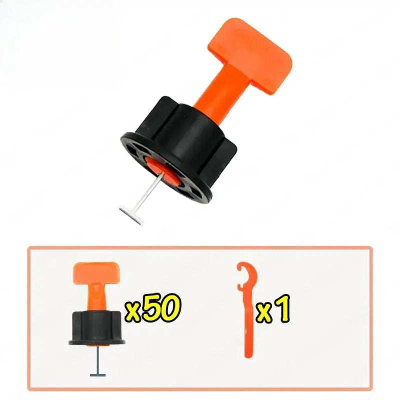 51 Piece Floor Tile Leveling System Kit With Clips And Spacers For Porcelain Ceramic Tile Laying And Wall Fixing