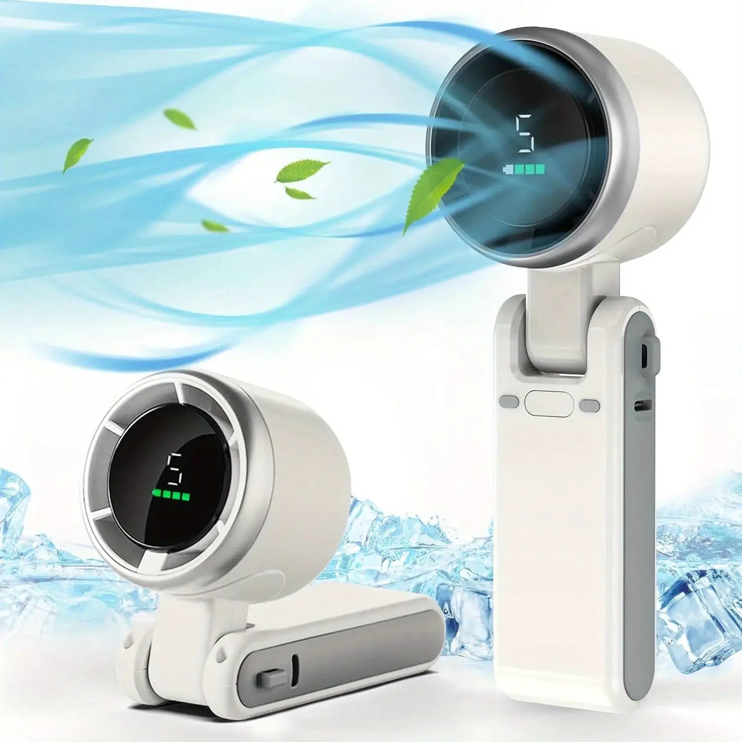 3 In 1 Portable Fan With 5 Speed Settings 3600mAh Rechargeable Battery USB Charging Travel Mini Fan