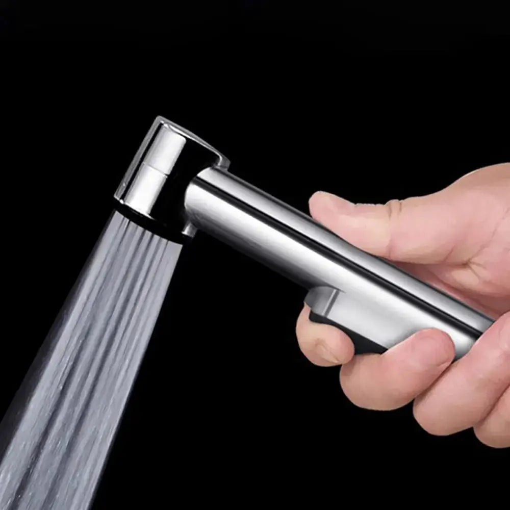 Handheld hose spray shower head by Simples Market, stainless steel, adjustable self-cleaning sprayer