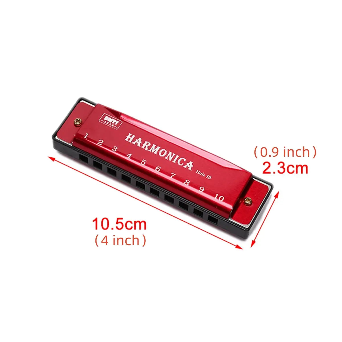 Key of C 10 Hole Diatonic Harmonica with Case for Beginners Kids Students Gift Bundle