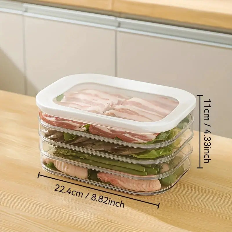 Stackable Meat Storage Container for Fridge with Clear Lid for Deli Meat Bacon Cheese and Meal Prep