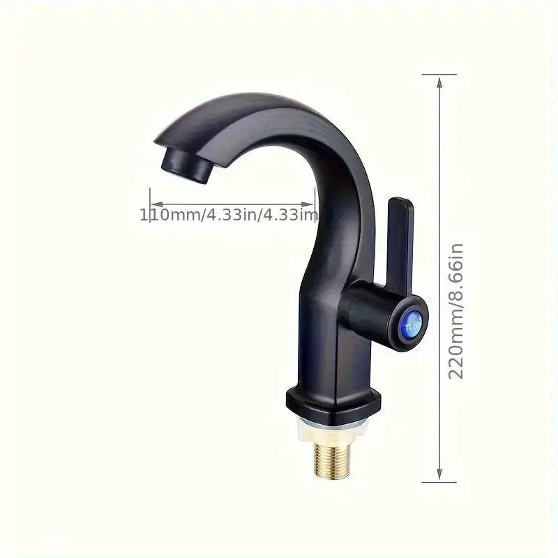 Simples Market matte black single-hole bathroom faucet with side lever and ergonomic curved spout