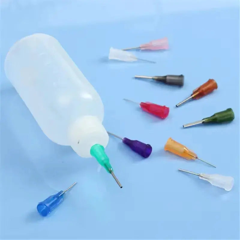 11 Needle Transparent Glue Bottle Polyethylene Needle Dispensing Bottle For Rosin Solder Flux Paste 30ml Or 50ml