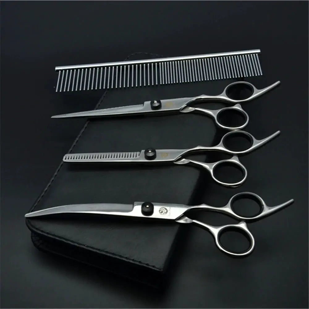 Purple Dragon Dog Grooming Scissors 6 Inch And 7 Inch Professional Stainless Steel Thinning Curved Shears