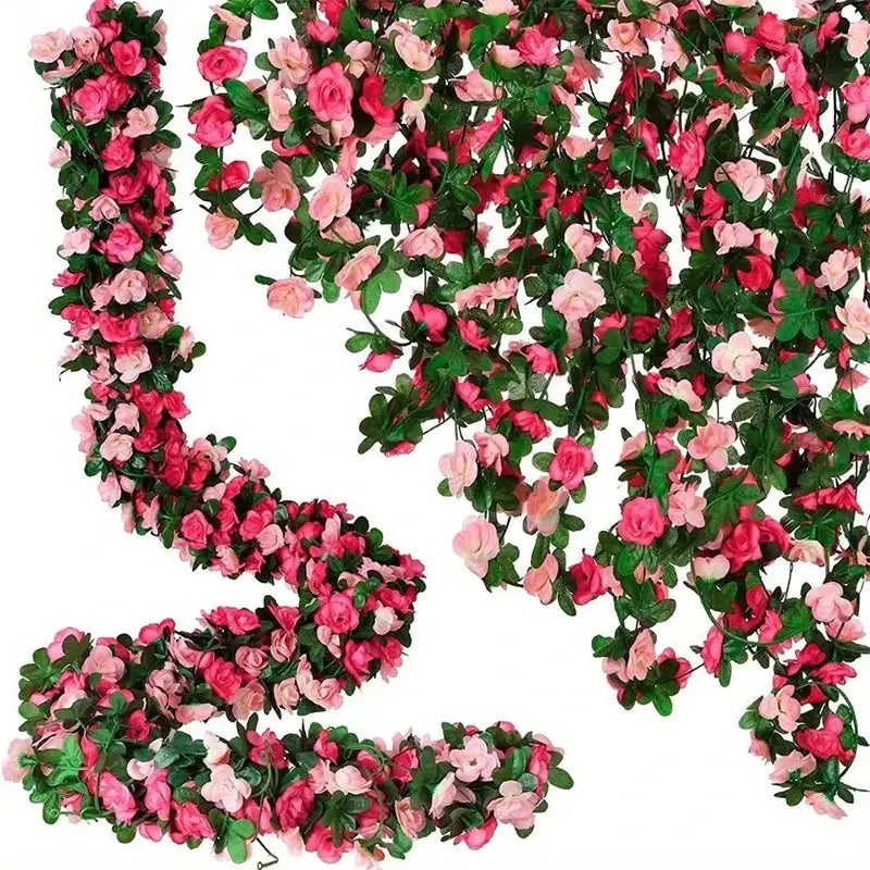 250CM Artificial Rose Flowers Vine For Wedding Decor Home Room Outdoor Garden Arch Rattan DIY