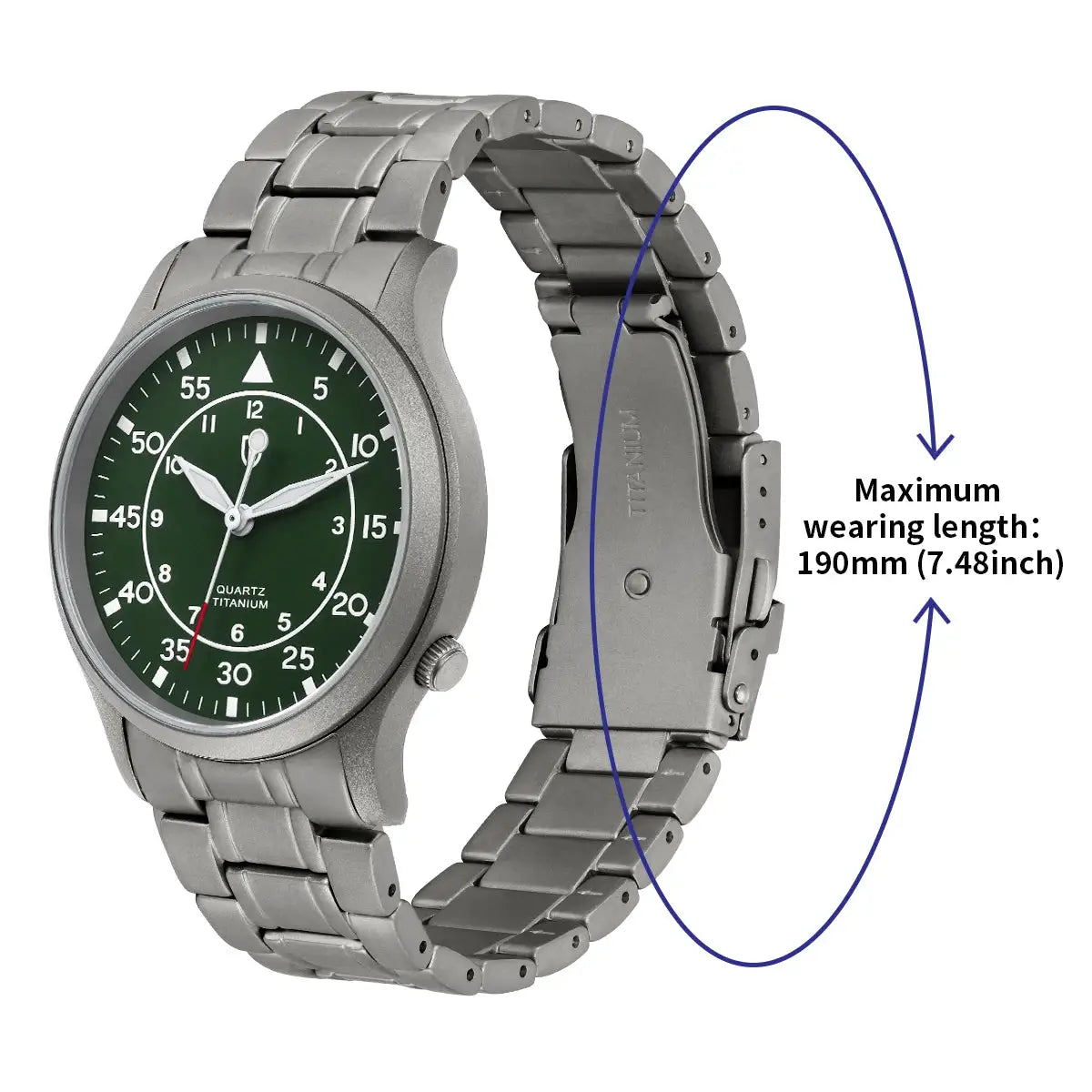 Full Titanium Bracelet 20mm quick-release watch band with titanium clasp for BERNY T2566MS/T2576MS