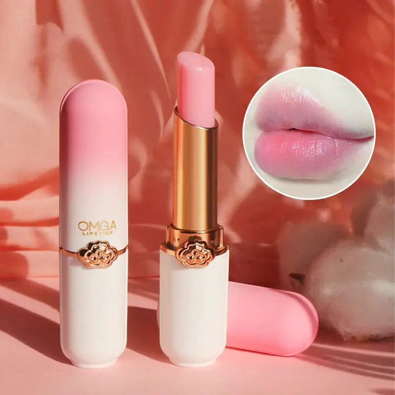 Peach Color Change Jelly Lipstick Moisturizing Lip Balm Non Sticky Cup Warm Temperature Activated Shade
