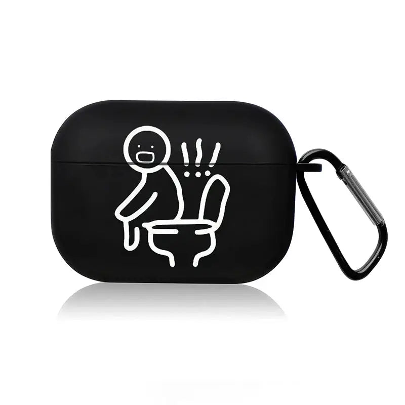AirPods Pro Case Cute Black TPU Cartoon Design Protective Cover For AirPods Pro 1 2 3 4