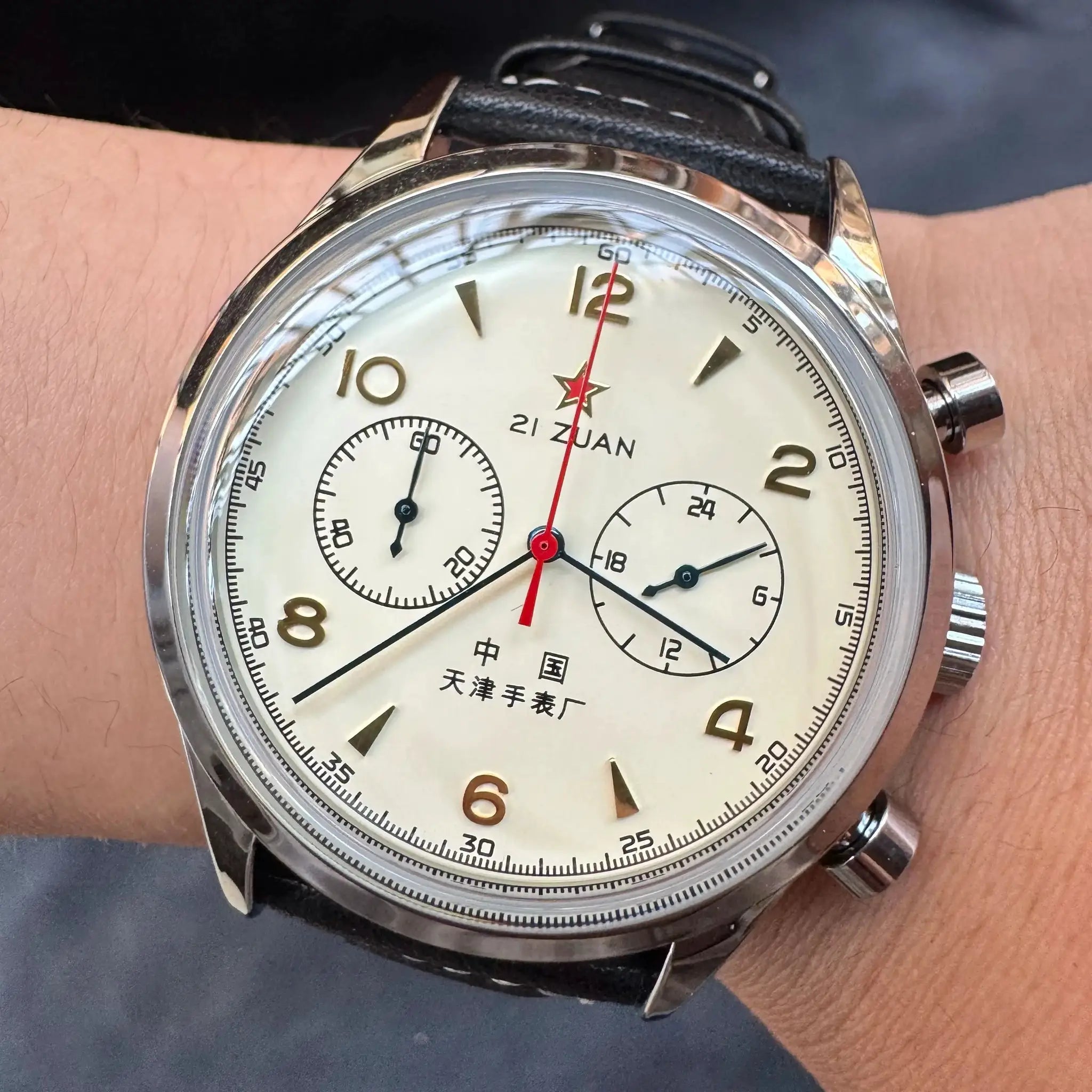 Aviator Time 1963 Pilot Automatic Watch 42mm Vintage Military Style Waterproof Chronograph