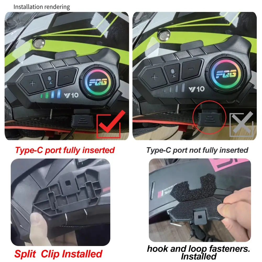 RiderPro Bluetooth 5.3 Helmet Headset Waterproof Hands Free Calls MP3 Music Player For Motorcycle