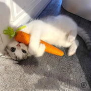 Carrot Shaped Cat Toy With Squeaker Soft PP Cotton Teething Stick For Cats Interactive Play