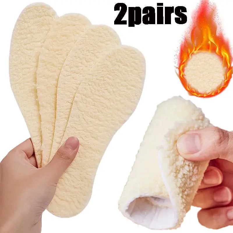 Unisex Winter Thermal Insoles Soft Plush Thickened Shoe Inserts For Men And Women Keep Feet Warm